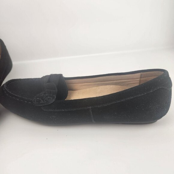 Vionic Womens Sz 8 Norah Suede Moccasin Flats Shoes Loafers Black - Picture 6 of 8